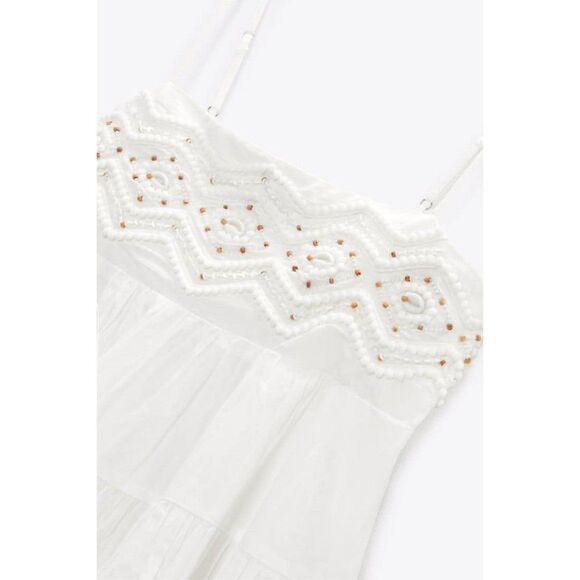 NWT ZARA BEADED MINI DRESS - Picture 9 of 9